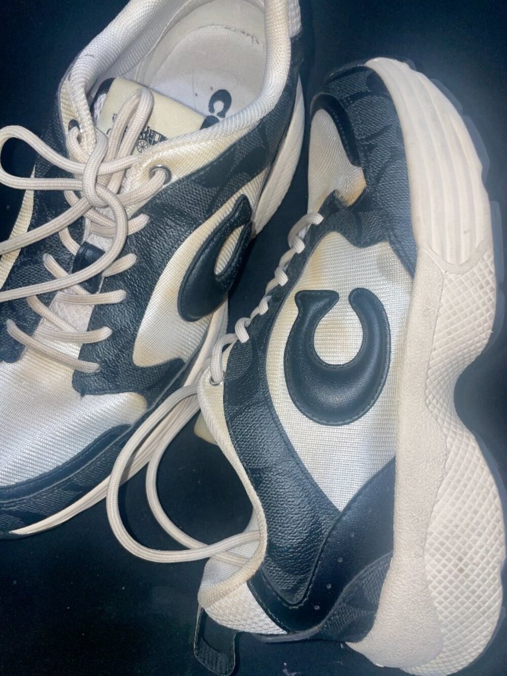 Coach | Colorblock White Blue | Lace Up Low Top Mesh Leather Athletic |Original - Picture 2 of 8